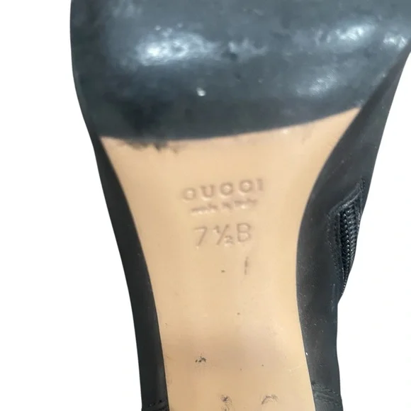 Gucci Black Leather Heeled Boots - Picture 5 of 11